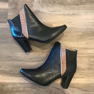 Mark. Black and Brown Heeled Booties Size 9